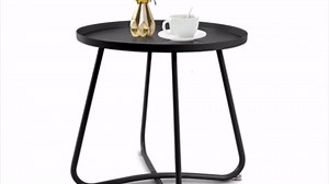 Babion Green Outdoor Side Table, Small Round Patio Accent Table for Yard & Garden, Indoor & Outdoor