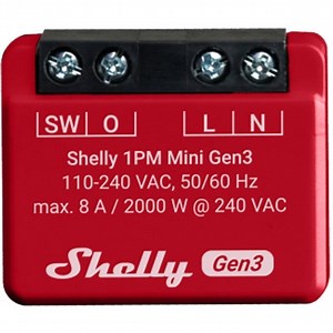 Shelly 1PM Mini Gen3 Smart Switch 1 Καναλιού Wi-Fi & Bluetooth 8A S3SW-001P8EU