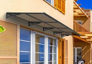 [Hot Item] Aluminum Alloy Brackets Window and Door Awnings Canopy 10mm Temper Glass