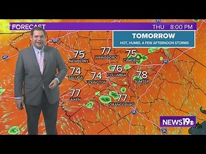 Hot and humid tomorrow before rain and cooler weather returns