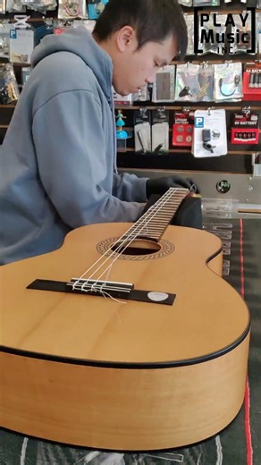 Today we are restringing a classical guitar. #playmusicinc #guitarrepair #classicalguitar