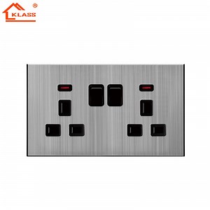[Hot Item] 13A 2 Gang Switched Socket with Neon
