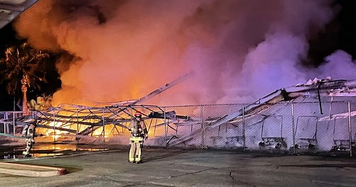 Golf carts destroyed by fire at Randolph Golf Complex