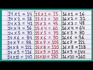 14 ka table | 15 ka table | 16 ka table | table of 14 | table of 15 | table of 16 | pahada tables