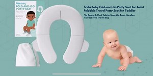 Potty training in the wild can be dirty work. The Fold-And-Go Potty Seat converts a germy adult-sized toilet into a clean, comfy commode for your kid. Folding Travel Potty Seat for Boys and Girls, Fits Round & Oval Toilets, Non-Slip Base, Handles, Includes Free Travel Bag. #fridababy #products #smallbusiness #sylvanlake #babyfootprint #kids #ecofriendly #shopsmall #baby #familybusiness #familystore #shoplocal #pottytraining #travel #convenience | Baby Footprint