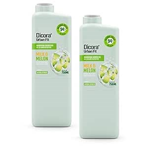 Dicora Urban Fit Milk and Melon Bath Shower Gel Body Wash | Sensitive Skin Body Wash | Body Wash for Sensitive Skin (2 Pack - 1500 ml) 50.8 FL OZ