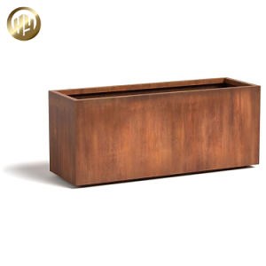 [Hot Item] Simple Design Rectangle Corten Steel Garden Flower Pot