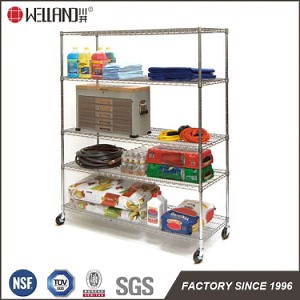 [Hot Item] NSF Approval Adjustable Chrome Wire Steel Garage Storage Tools Rack Shelf