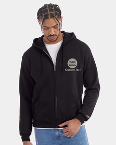 Custom Logo Embroidered Champion Full-zip Hoodie - Etsy