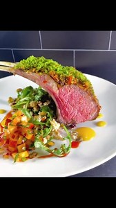 Rack of Lamb Pistachio-Calabrian Chile Crust • Farro • Arugula • Peach Salsa • Peach Gastrique #rackoflamb #sundayroast #prettyfood #cheffplate #food #foodstyling #foodideas #instachef #springfood #chefstable #healthyfoodshare #lovefood #platingskills #comidagourmet #sundaydinner #foodpassion #recipeideas #yummy #cockandcleaver #yum #foodphotography #artdishes #foodartchefs #foodshare #foodart #foodinspiration #culinaryart #foodvideos #chefsathome #familydinner | ChefSajal GhuGhu