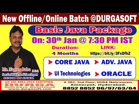 Basic Java Package Offline/Online Training @ DURGASOFT
