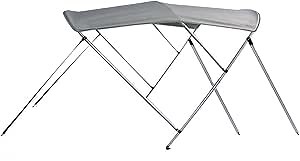 SBU Light Grey Aluminum 3-Bow Bimini Top Compatible for Wellcraft 192 Classic I/O for Model Years 1987-1989