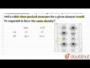 Why a hexagonal close-packed structure and a cubic close-packed structure for a given