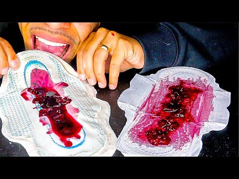 ASMR EDIBLE BLOODY MAXI PADS EATING FAKE MUKBANG *PRANK* JERRY MOUTH SOUNDS NO TALKING