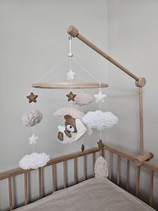 Baby Crib Mobile. Bear Figure. Soft Handmade. From White Felt. - Etsy Canada