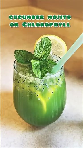Detox Chlorophyll Juice with Cucumber, Lemon, Mint & Basil