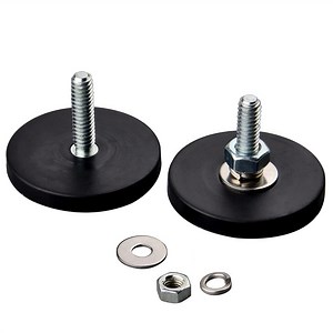 [Hot Item] Neodymium Rubber Coated Round Base Mounting Magnet with M4 Male Threaded Stud and Nuts