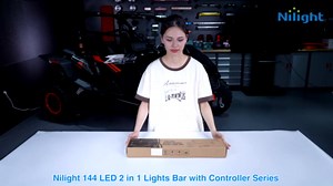 Nilight 144 LED Strobe Traffic Advisor Light Bar Blue with Controller 2 in 1 Automotive Emergency Warning Flashing Police Windshield Lights Bars for Cars Tow Plow Trucks Construction Vehicles