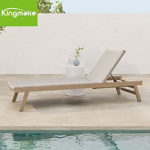 [Hot Item] Modern Outdoor Teak Furniture Beach Pool Lounger Hotel Rope Woven Sun Loungers