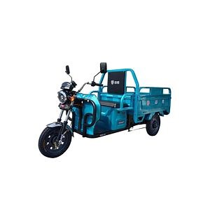 [Hot Item] Light Blue 60 Volt Electric Tricycle Large Space Open Configurable Cargo Tricycle