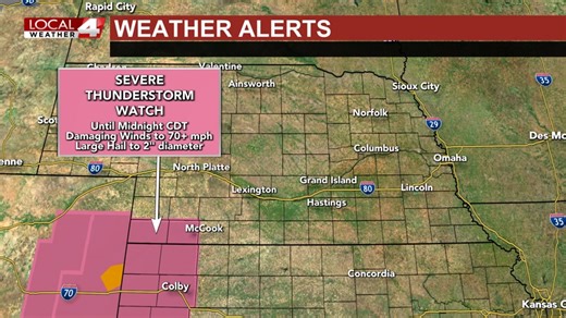 Severe weather stays west this evening, however leftover showers will move through central spots Friday morning | KSNB Local4