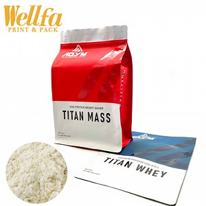 [Hot Item] 1kg 5kg Custom Logo Biodegradable Disposable Private Label Big Sack Food Ziplock Pouch Whey Protein Powder Packaging Bag