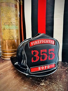 Custom Firefighter Helmet Shield-Personalized Leather Front for Fire Helmets-Standard Shield
