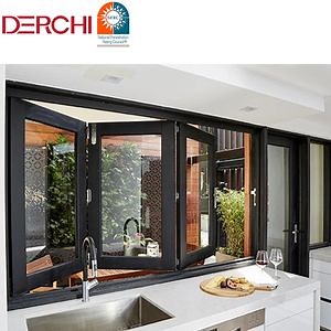 [Hot Item] Derchi Cheap Bifold Windows Nfrc Standard Aluminium Tempered Glass Bifolding Windows
