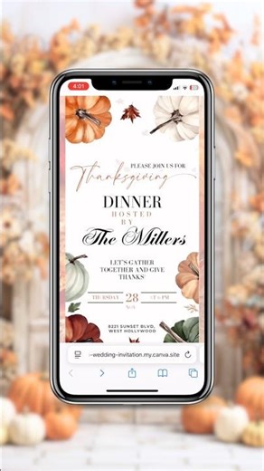 Editable Thanksgiving & Friendsgiving Evite Template + RSVP Tracker #thanksgivinginvitation