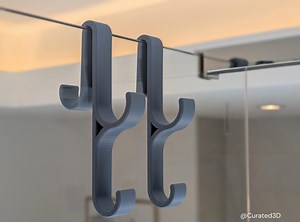 Minimalist Shower Hook: Long Double Towel Holder for Glass Shower - Etsy UK