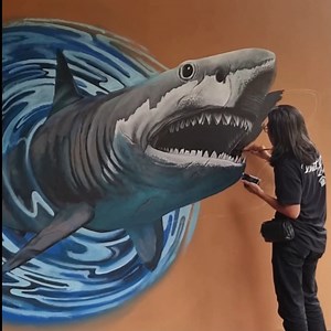 18K views · 572 reactions | Megalodon Mural Painting | DRAWING PENCIL | Facebook