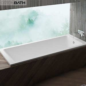 [Hot Item] ORTONBATH Small Size Rectangular White Semi Recessed Drop in Acrylic Freestanding Hot Swim SPA Bathtub Bath Tub Freestanding Plastic Sanitary Ware Tub Bathtub