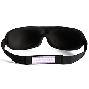 Sleep Mask Contoured Cup Night Blindfold | Soft and Comfortable Night Eye Mask with Flexible Strap | Eye Masks for Sleep and After Lash Care | Keeps your Eyelash Extension Safe | Black