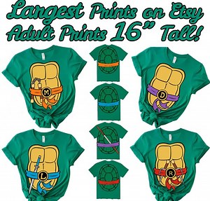 Teenage Mutant Ninja Turtles Shirt - YOU CHOOSE - | Leonardo Michelangelo Donatello Raphael Tee | Huge 16” Print | TMNT Graphic 90s Retro - Etsy