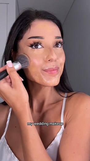 my wedding makeup 🤍 . @modelrockxkrystalk concealer. @bennyemakeup loose and fixed bronzers. @makeupbymario black shadow liner. @inglot_australia gel liner. @modelrocklashes mega wispy 9. @ponds moisturiser. @origins eye cream. @modelrockxkrystalk concealer for base. @hudabeauty & @narsissist foundation. @modelrockxkrystalk cream blush shade 02 & 03. @charlottetilbury setting mist in between. @hudabeauty easy bake setting powder. @basecamp_beauty signature lipliner. | Krystal K Makeup