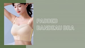 Anti-Slip Gathering Plus Size Bra, Full Coverage Strapless Bra, Padded Bandeau Non-Steel Ring Push Up Strapless Bra (A-Black,M=75BCD)