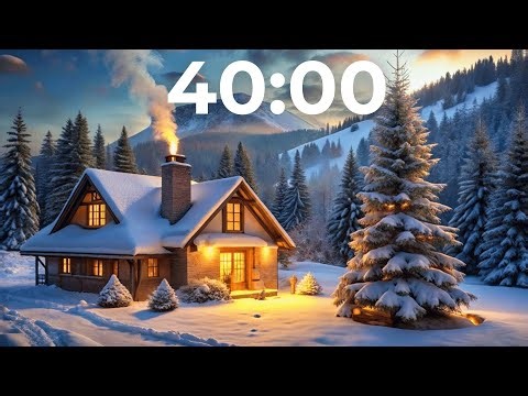 40 Minute Winter Countdown Timer ❄️ | Silent Timer with Snow & Chimes