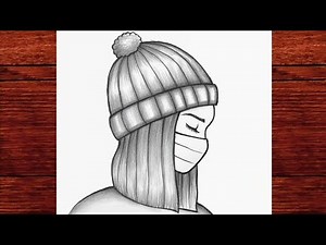 Cute Girl with Beret Drawing | Step by Step Pencil Sketch Easy