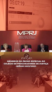 O #MPRJ elegeu novos integrantes para o Órgão Especial do Colégio de Procuradores de Justiça no biênio 2023/2025. Os membros eleitos tomarão posse no dia 22 de setembro. Assista ao vídeo e saiba mais sobre a eleição. | Ministério Público do Estado do Rio de Janeiro - MPRJ