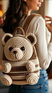 67K views · 1K reactions | This teddy bear backpack is everything!  What's your fave crochet design? Share with me in the comments!  #CrochetLove #TeddyBearBag #CrochetBackpack | Creative Ideas | Facebook