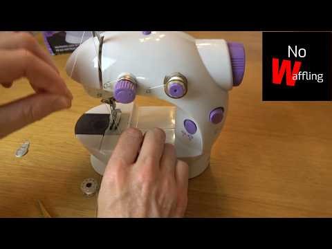 How to Thread Set Up a Mini Sewing Machine SM 202A Double Threads - Beginners guide