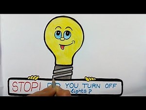 how to draw save electricity poster for drawing compitition