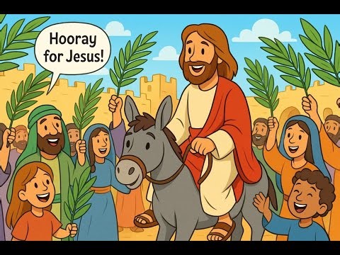 🌿 Palm Sunday for Kids | Bible Story of Jesus’ Triumphal Entry | Christian Video for Children 🙏
