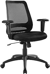 Modway Forge Mesh Adjustable Swivel Computer Desk Office Chair In Black