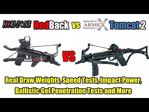 80lb Pistol Crossbow Tests - Redback VS Tomcat 2