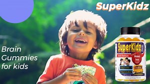 Superkids Kids Focus Gummies with Omega 3 DHA, Brain Support Gummies for Kids & Teens, Memory & Concentration Gummies, Children Vitamin Supplement Tasty Lemon & Orange, 60 Count