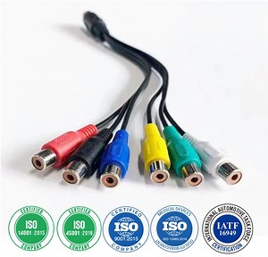 [Hot Item] 28cm 8 Pin Male DIN Plug to 6 RCA Female Audio Cable RGB Composite Video Cable