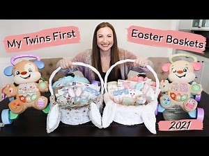 What's in my kids Easter Baskets 2021 | Twins First Easter