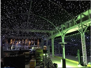 [Hot Item] Double Decker Fireproof Velvet White Light LED Black Cloth Star Curtain