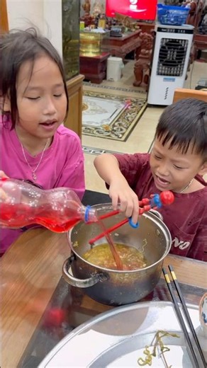 Good dad punishes stepmother for pouring all the soda into poor boy's instant noodle pot #shortvideo